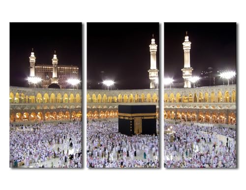 Mosque Wall Art Canvas Set - Saudi Arabia Islamic Decor 42x28 inch - Variation of Artwork-04