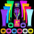 400 Pieces 8 Inch Ultra Bright Glow Sticks Bulk Party Favors with Connectors - Christmas, Easter, Birthday