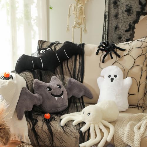 Small Pink Spider Halloween Pillow - Cute Plush Throw Pillow for Fall Decor
