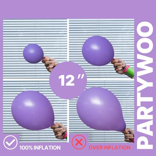 PartyWoo Light Purple Balloons Set 65pcs - Lilac Lavender and Confetti Variations