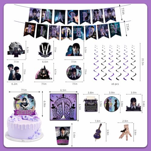 Halloween Birthday Party Decorations Set with Balloons, Banner & Tableware
