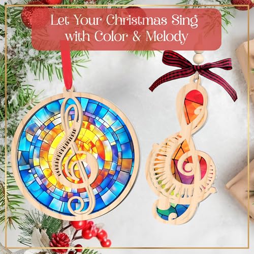 Music Note Christmas Ornament - Handmade Musical Tree Decoration with Variation 01