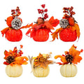 Artificial Pumpkin Set for Fall Halloween Thanksgiving Decor - 6 Pieces
