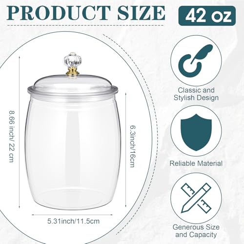 Plastic Candy Jars with Lids - 6 Pack, 42 oz Classic Halloween Style