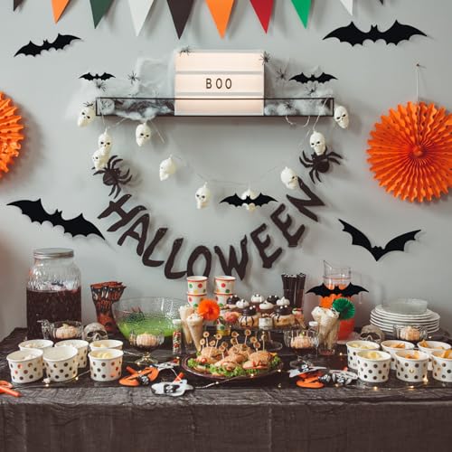 M-170Pcs 3D Bat Wall Decor Set - Halloween Waterproof Wall Decorations