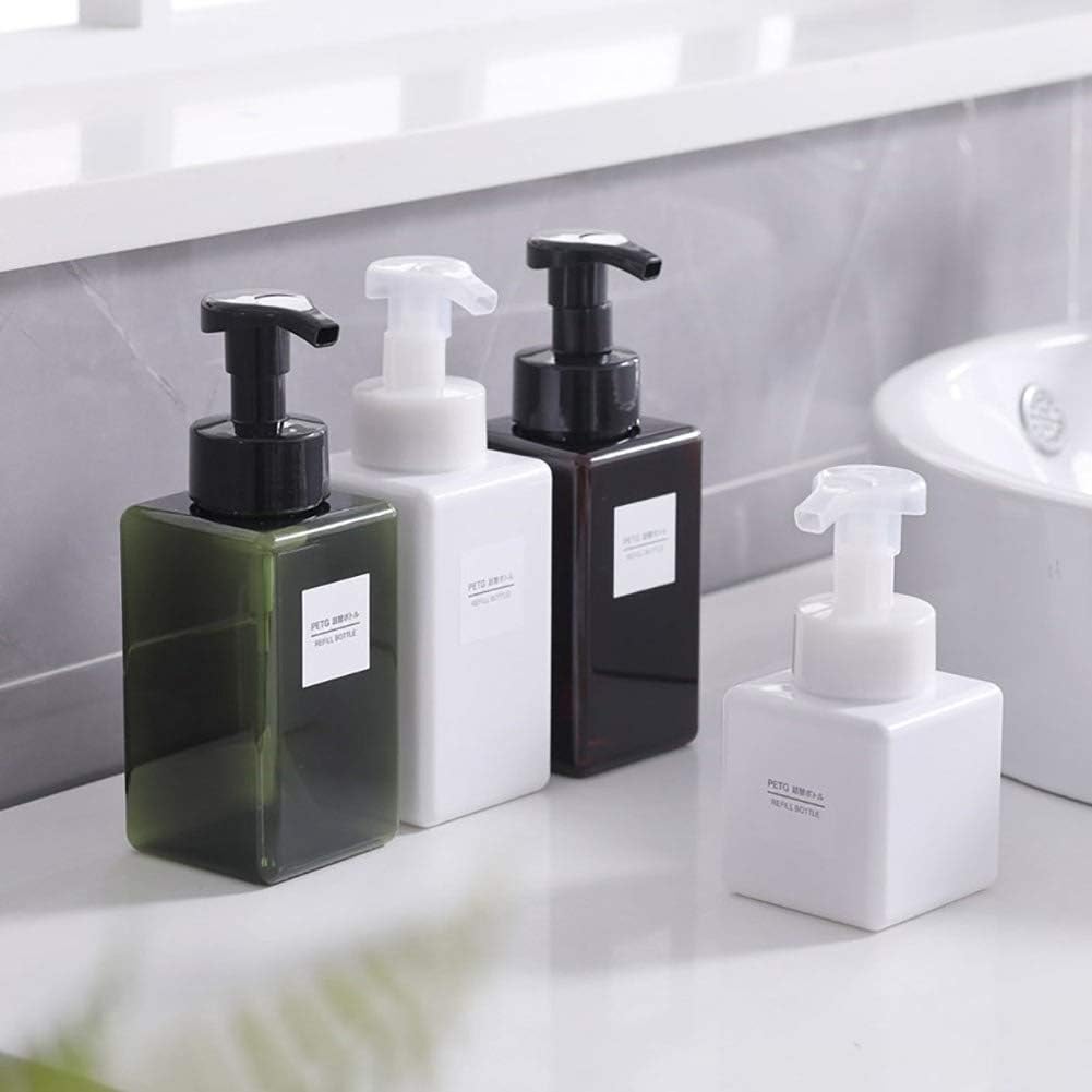 UUJOLY Foaming Soap Dispenser - 450ml Refillable Pump Bottle for Liquid Soap & Shampoo | Amber (2 Pcs)