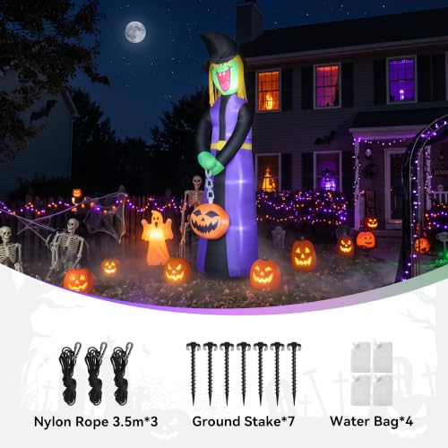15FT Halloween Inflatable Witch with Pumpkin Lantern - Outdoor Yard Decor - Variation of This Listing