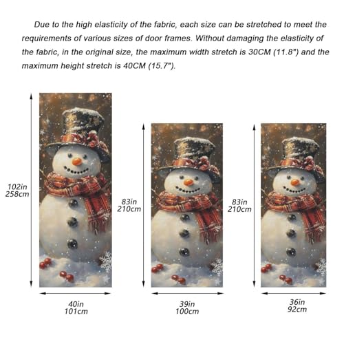 Burbuja Christmas Snowman Door Cover - Stretch Fabric Holiday Porch Decoration 32x79 in Variation of A27