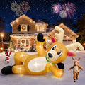 Kalolary 10.5FT Long Christmas Inflatable Reindeer Lying Outdoor Decoration - With Lights