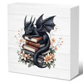 Black Dragon Book Sign - Home Decor for Book Lovers - Decor 017a