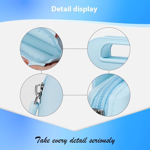 Marhaliya Travel Makeup Bag, Silicone Cosmetic Bags for Women, Cosmetic Organizer Case with Zipper, Waterproof Travel Toiletry Bag Skincare Pouch with Handle (Bule)