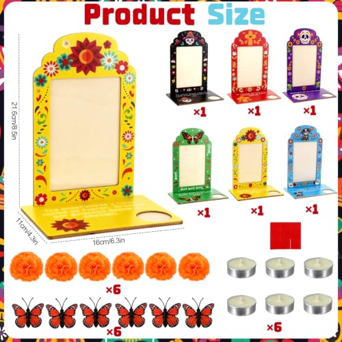 Medium Day of the Dead Altar Picture Frame Set - Vertical, Mexican Style, 8.5x6.3in