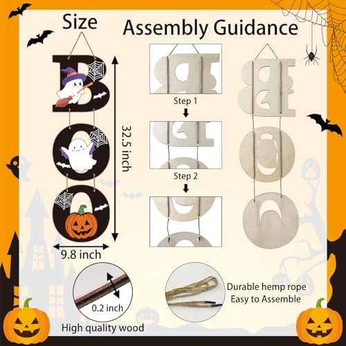 Halloween Door Decorations Ghost Pumpkin Sign Wall Hanging Festive Decor