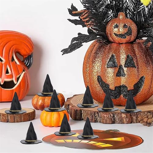 Mini Witch Hat Set for Halloween Parties - 12 Pcs Spooky & Cute Decorations