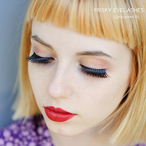 Missamé Frisky Glamour Flare False Eyelashes Set Handmade Black 1 Pair - Strip Lashes for Glam Halloween