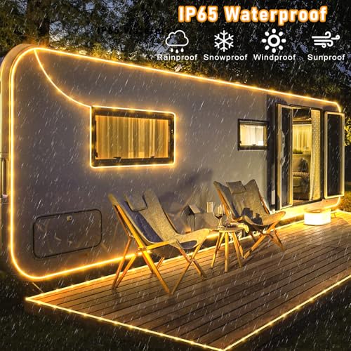 Outdoor Rope Lights 33ft 100 LEDs Warm White Waterproof & Connectable