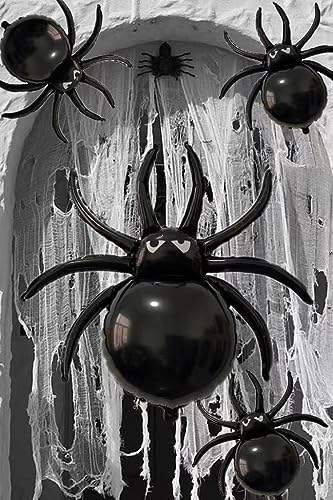 Halloween Spider Balloons Set - 33in & 17.2in Foil Spiders for Party Decor