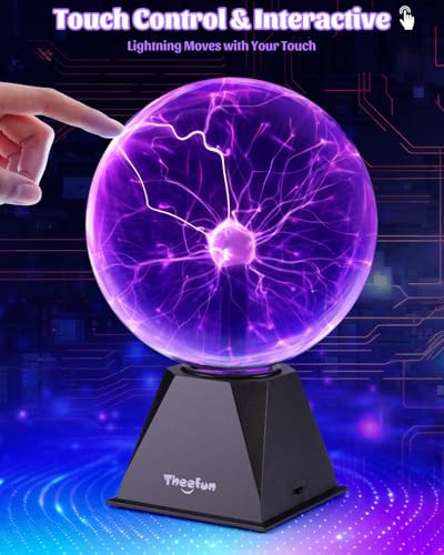 8-Inch Plasma Ball Lamp - Touch & Sound Sensitive Globe in Purple