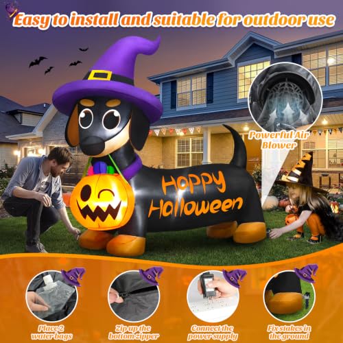 Halloween Inflatable Dachshund Dog Outdoor Decoration - 5 FT
