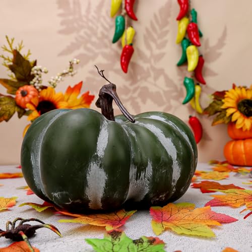Fake Pumpkin Decorative Centerpiece - Brown 9.5 Inch Autumn Fall Craft