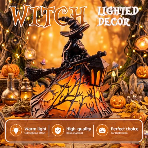 Halloween Witch Lamp Gothic LED Night Light Table Lamp Decor