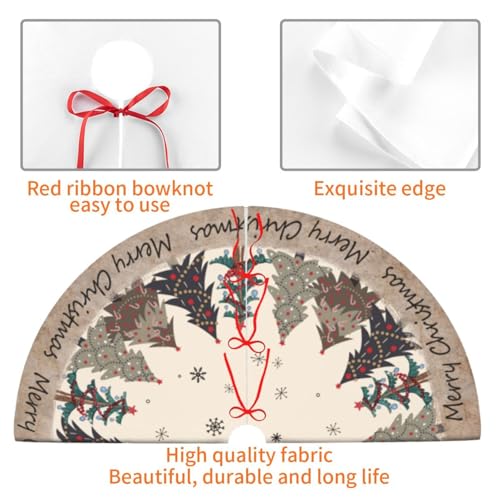 Christmas Tree Skirt 36 Inch Faux Plush Holiday Decor - Odfovowo Variation 3