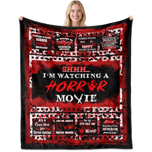 Horror Movie Blanket 50x60 Inches - Spooky Decor & Gift for Horror Fans