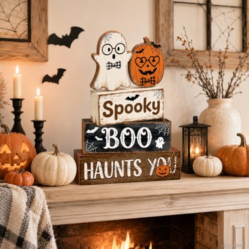 Halloween Pumpkin Ghost Decor Indoor - Boo Variation, Farmhouse Halloween Decorations