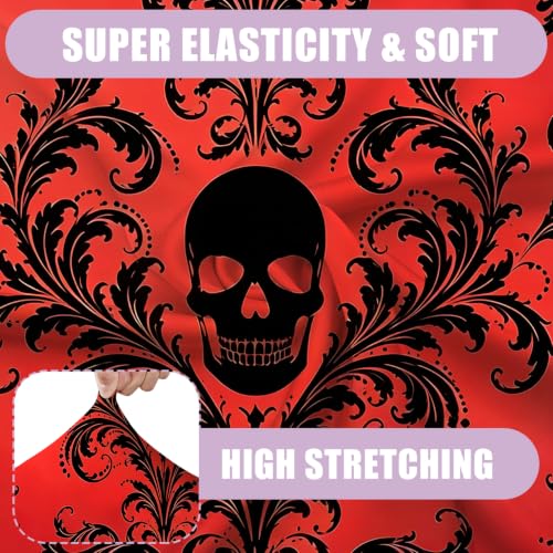 Halloween Skull Couch Cushion Covers 2-Pack - Red Floral Slipcovers for Sofa & Outdoor Furniture, Washable, 27.5 x 25 x 9 Inches (Variation: Red Skull / 2PCS)