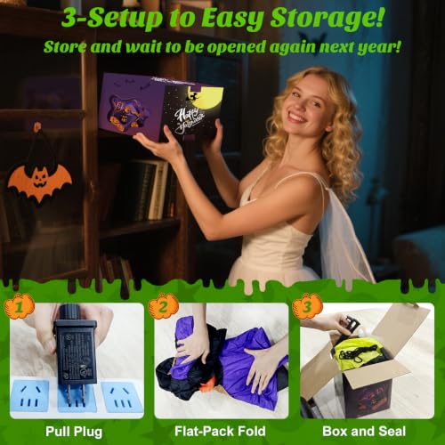 Halloween Inflatable Archway with Ghost Hand & Banner - 8FT Tall Outdoor Decoration - Variation of This Listing
