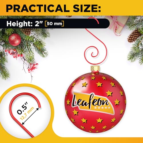 Red 50 Pcs Christmas Ornament Hooks – S-Shaped Holiday Tree Hangers
