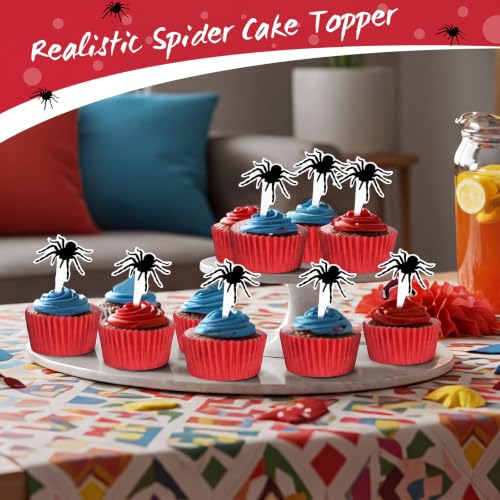 Vesici Spider Web Cupcake Liners and Toppers Set - Halloween Baking Supplies