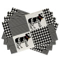 Cow Plaid Check Placemats Set of 4 - 12x18 Inch Rustic Table Decor