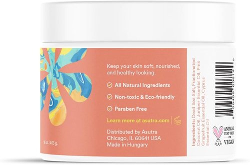 ASUTRA Dead Sea Bath Salts - Skin Rejuvenator with Grapefruit, Juniper & Cypress Oils | 16 oz Soothing Soak
