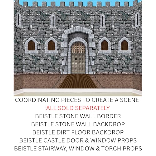 Medieval Stone & Dirt Floor Wall Backdrops - 2 Pack, 4ft x 30ft Each, Easy Wall Coverings for Party Decor
