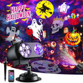 Halloween Projector with 8 Patterns Waterproof Remote Control - Ocean Wave & Festive Themes