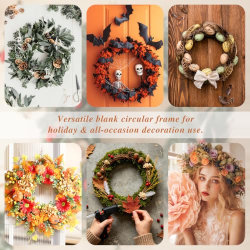 12 Inch Corrugated Cardboard Wreath Rings Set - 50 Pack for DIY Crafts & Holiday Decor - Variation of 12x12