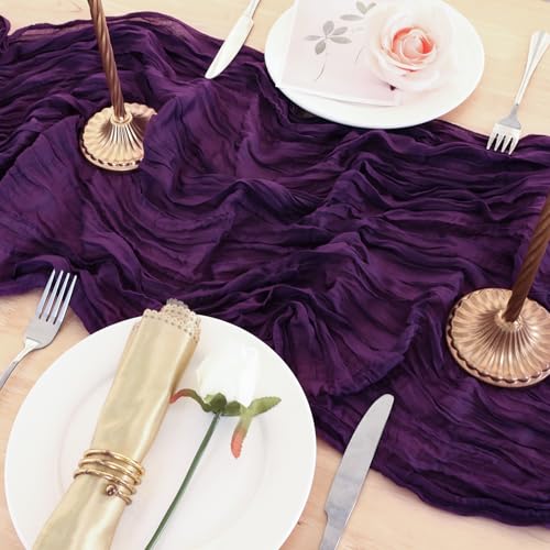 Purple Cheesecloth Table Runner 120 Inch Boho Wedding Decor - Variation of THIS listing