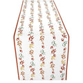 Folkulture Fall Cotton Table Runner 14x90 Inches - Botanique Style