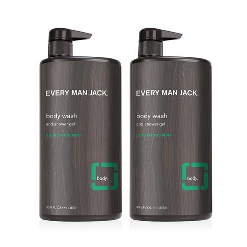 Every Man Jack Eucalyptus Mint Hydrating Mens Body Wash for All Skin Types - Cleanse, Nourish, and Hydrate Skin with Naturally Derived Ingredients - Paraben Free, Phthalate Free, Dye Free - 33.8oz