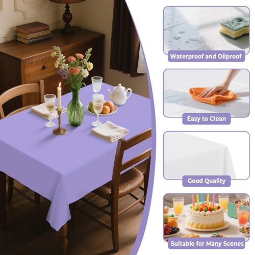 Light Purple Plastic Table Cover Roll 54x160ft with Cutter Box - Custom Size Party Tablecloth