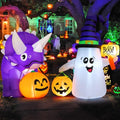 5 FT Halloween Inflatable Dinosaur & Ghost Bundle with LED Lights, Fast Setup