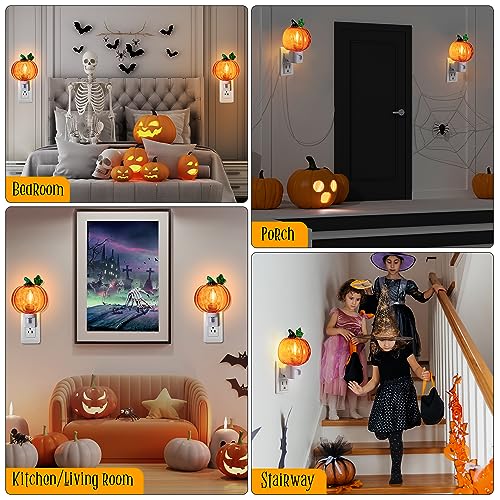 Halloween Pumpkin Bubble Night Light Classic Style - Wall Plug-In Fall Decor
