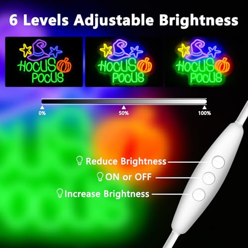 Neon Sign - Hocus Pocus LED Wall Light for Halloween Party Decor - Green & Purple