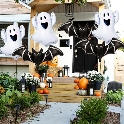 Halloween Mummy Balloons Set - Ghost & Bat Foil Balloons for Party Decorations