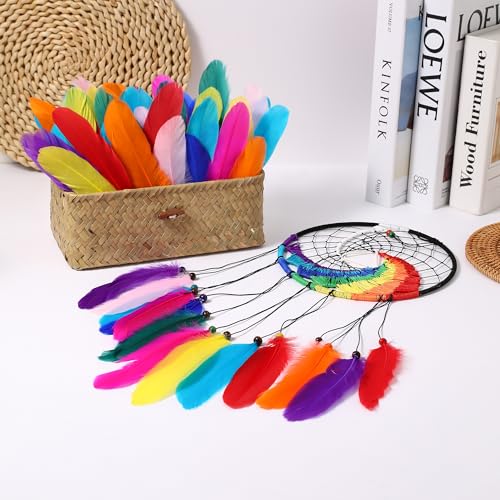 Orange Goose Feathers for Crafts - 200pcs, 5-7 inch DIY Decoration