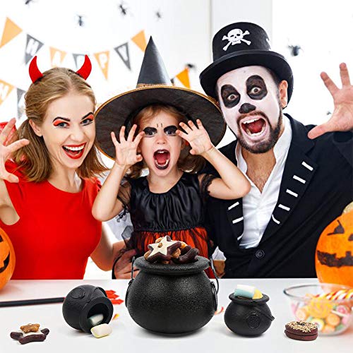 Assorted Size Black Cauldron Candy Buckets - 9 Pack for Halloween & St. Patrick's Day