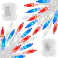 Red White Blue Battery Operated String Lights 2 Pack 18Ft 50 LED - Patriotic Decor