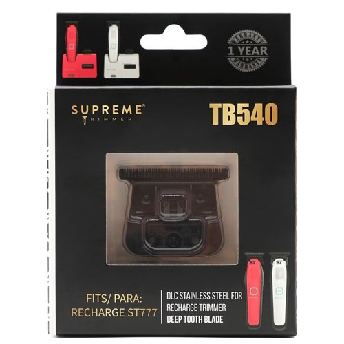 Supreme Trimmer Replacement Deep Tooth T-Blade TB540 | 0 Gap Adjustable, DLC Coated Stainless Steel Trimmer Blade for Recharge ST777