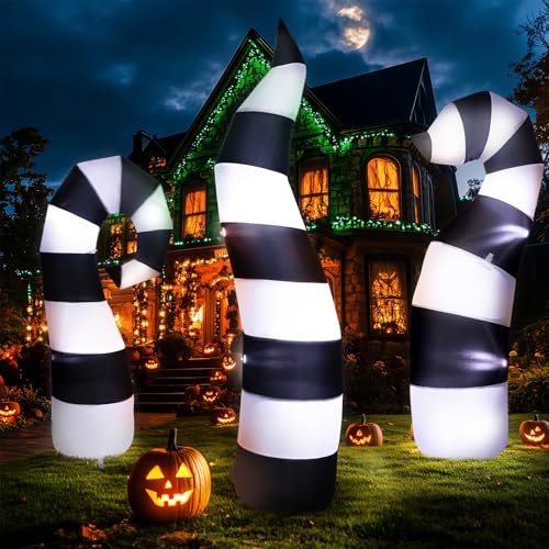 Halloween Inflatable Worm Decor with Built-in LED Lights - 3 Pack, 4.5-6 Feet